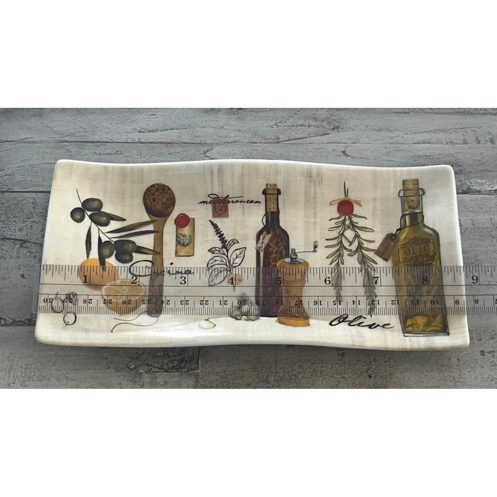 Cypress Home Mediterranean,‎ Olive, Cucina Ceramic Serving/Olive Oil Plate